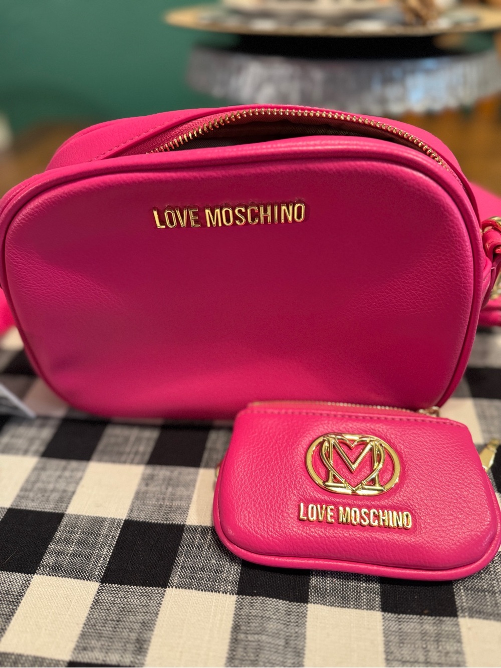 Love Moschino Vibrant Pink Crossbody with Matching Coin Pouch